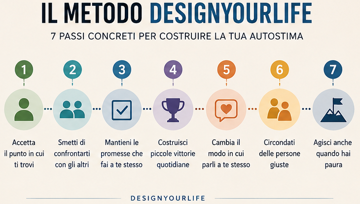 Metodo DesignYourLife per aumentare l’autostima passo dopo passo